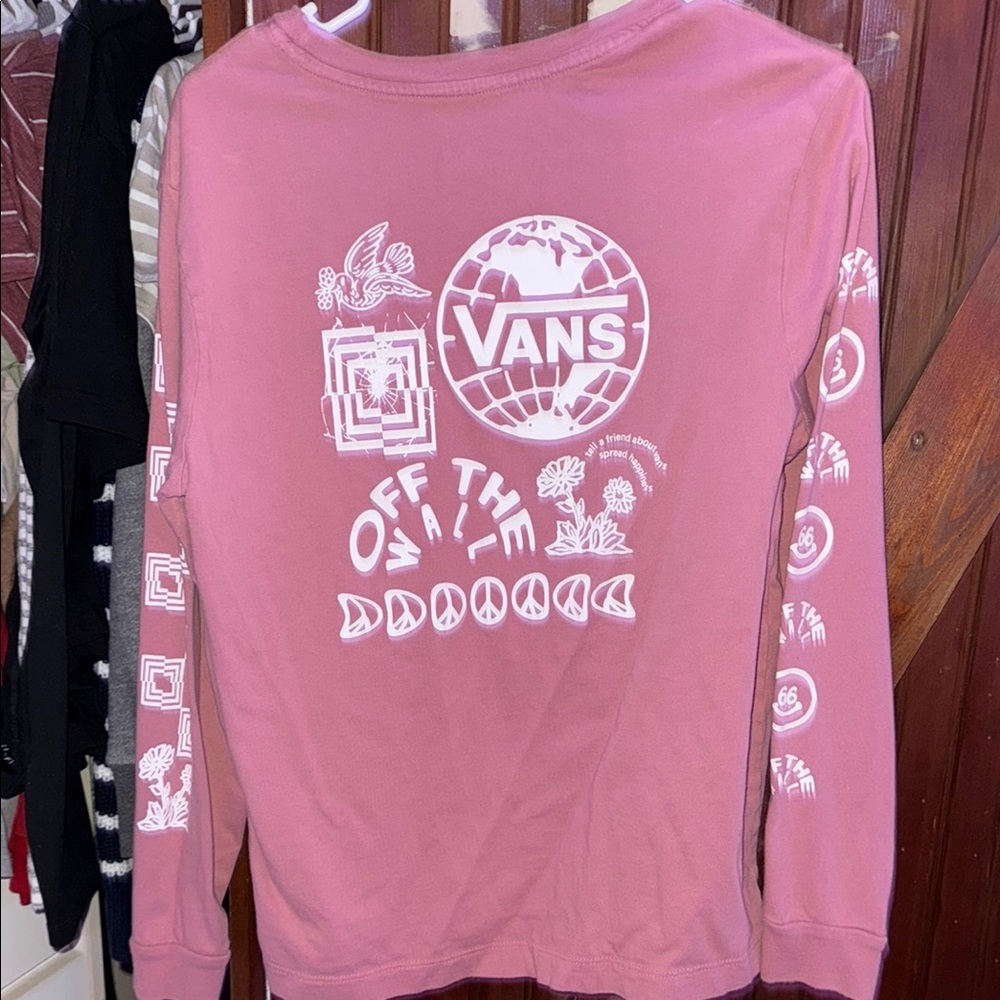 Vans Pink Long Sleeve Graphic Tee